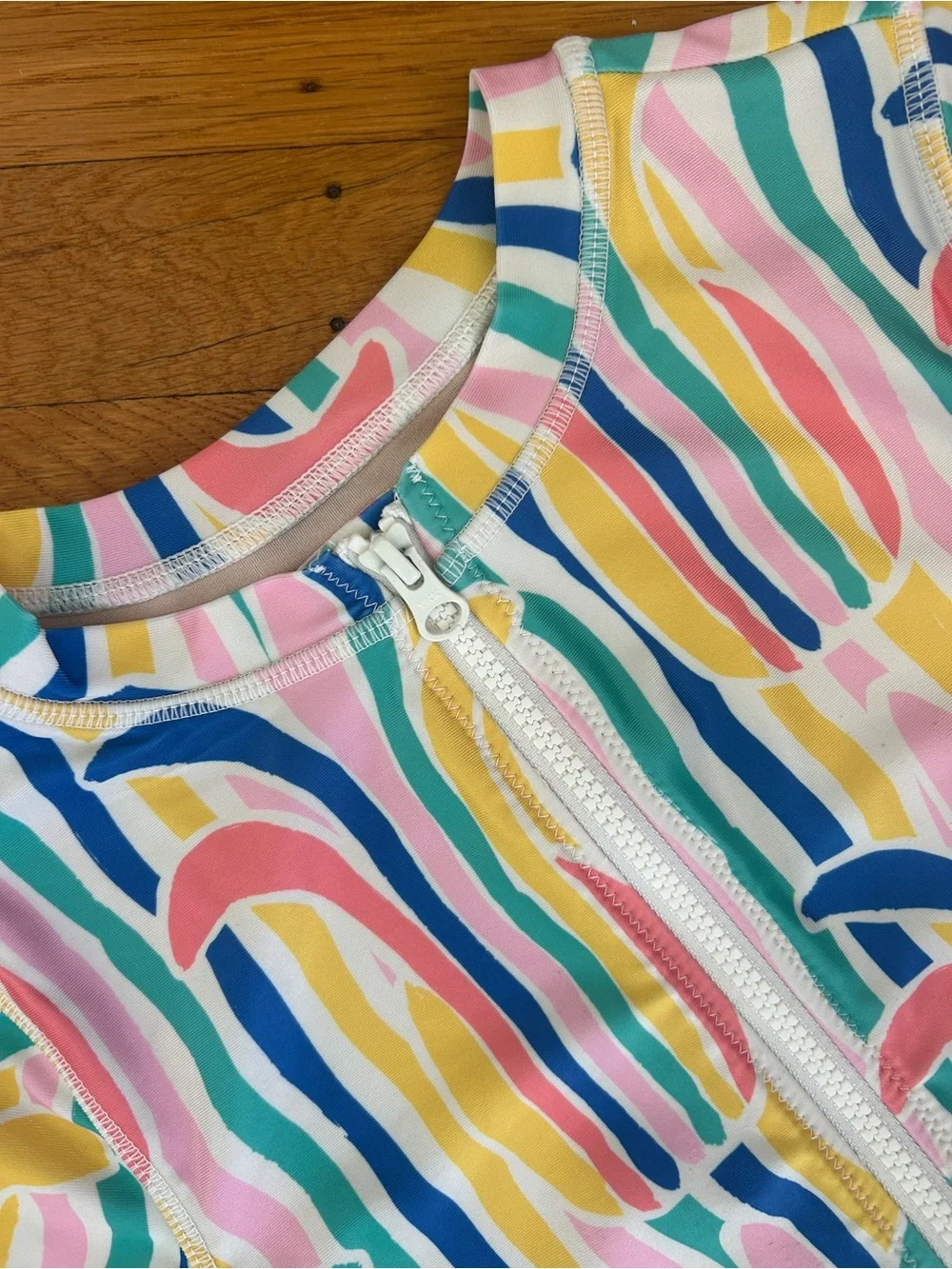 Tea Collection Rainbow Pineapple Long Sleeve Swimsuit Rashguard 12 Girls